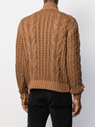 zipped cable knit jumper展示图