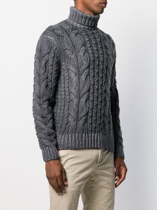 roll neck cable knit sweater展示图