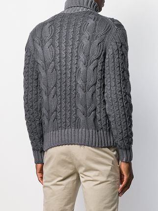 roll neck cable knit sweater展示图