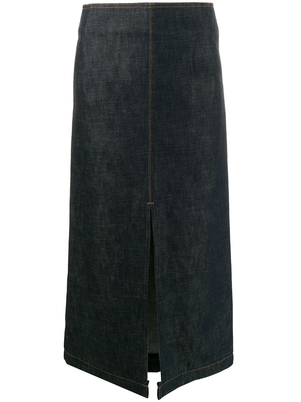 Victoria Beckham Front Slit Denim Skirt In Blau