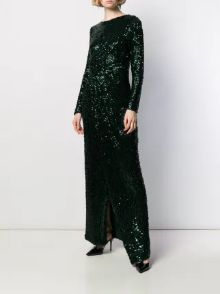 long-sleeve sequinned evening dress展示图