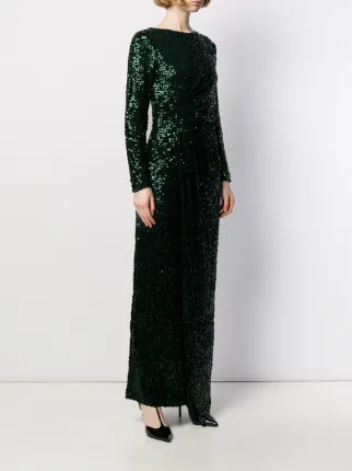 long-sleeve sequinned evening dress展示图