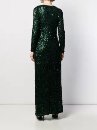 long-sleeve sequinned evening dress展示图