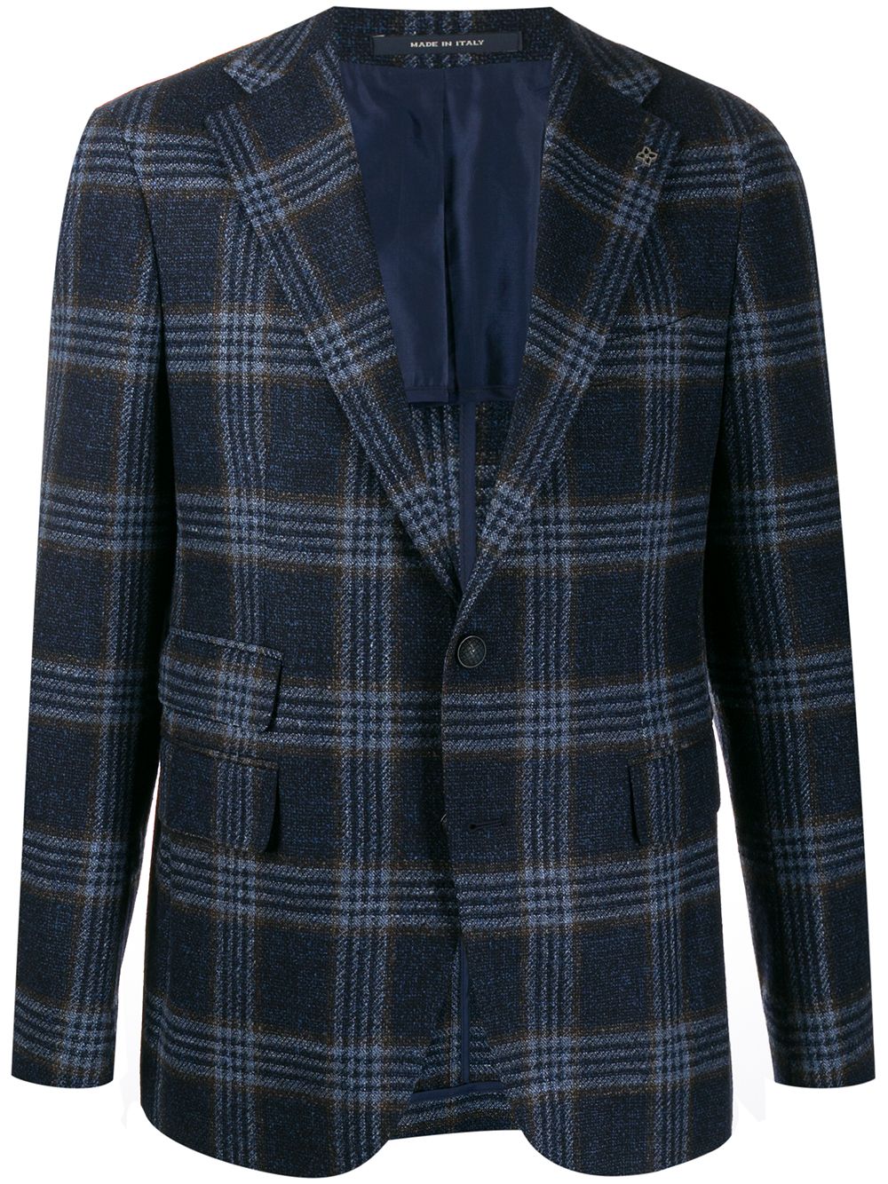 Shop Tagliatore Tartan-print Blazer In Blue