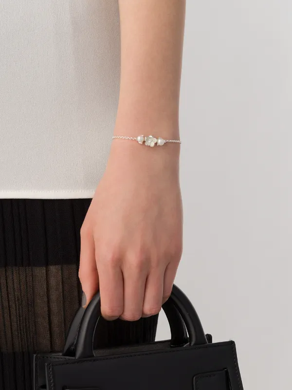 Shaun Leane Silver Cherry Blossom Single Diamond And Pearl