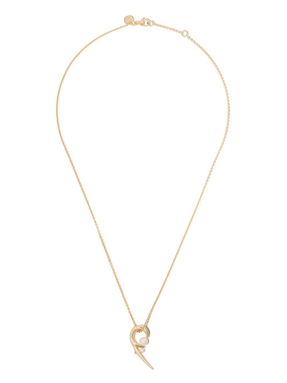 Shop Shaun Leane 18kt Gold Vermeil Cherry Blossom Pearl Pendant Necklace In Yellow Gold Vermeil