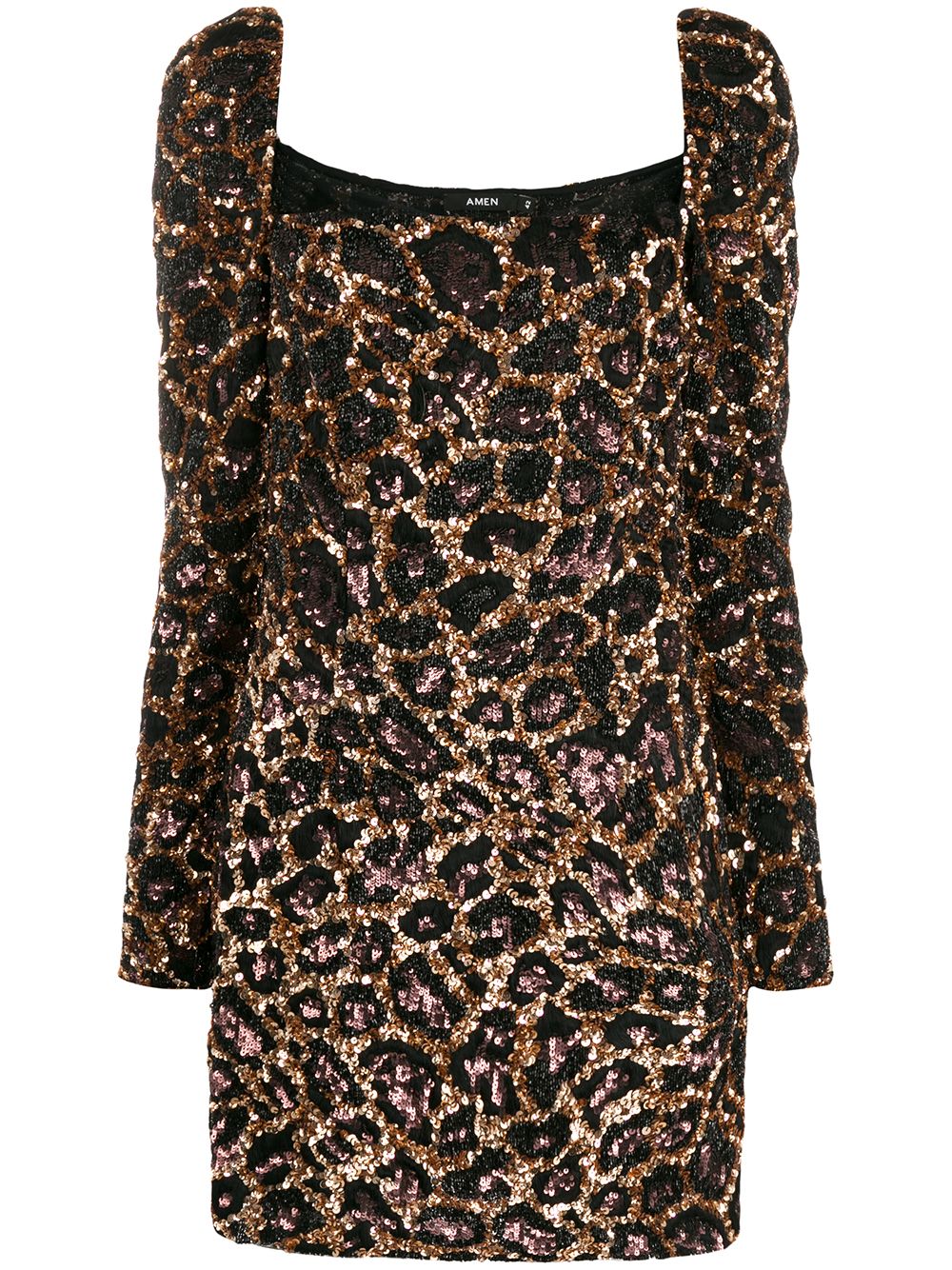 фото Amen коктейльное платье с леопардовым узором