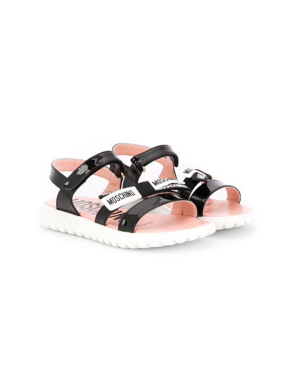logo touch-strap sandals for kids 