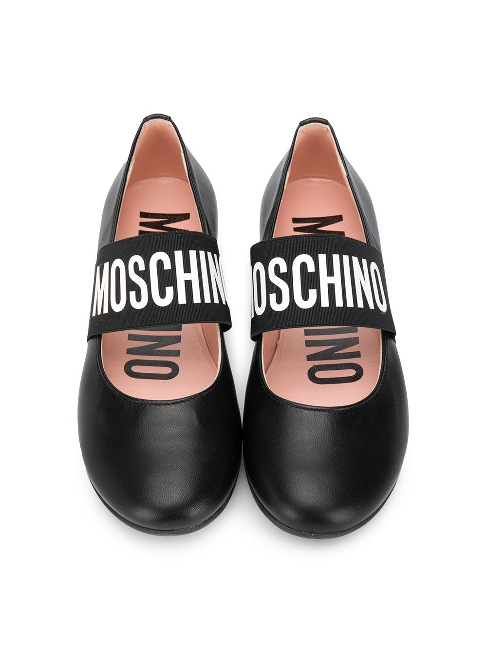 фото Moschino kids logo strap ballerinas