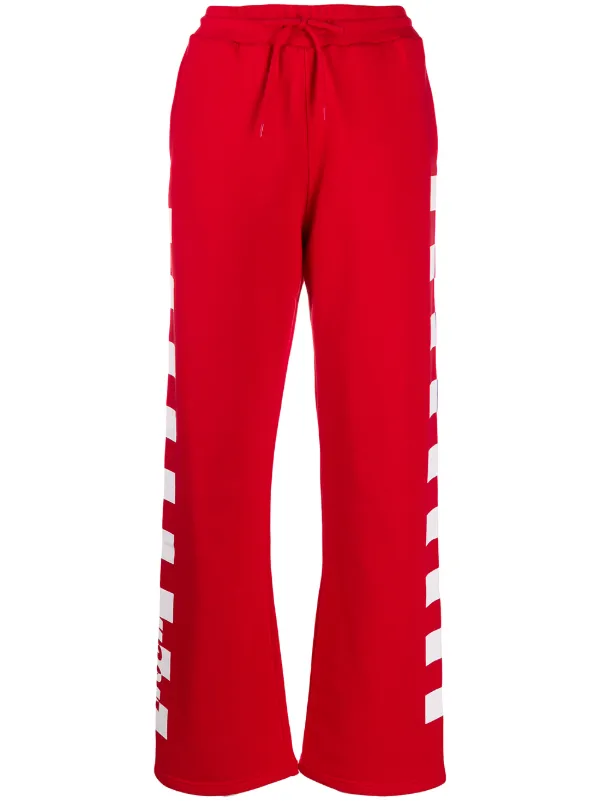 red checkered track pants