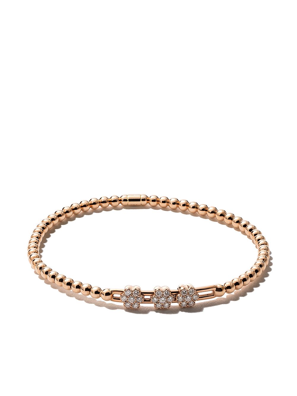 As29 18kt Rose Gold Alf 3-petal Extendable Diamond Bracelet