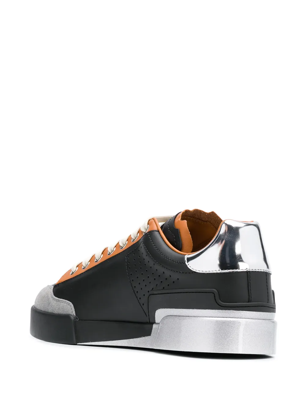 shegoes calfskin and split leather sneaker
