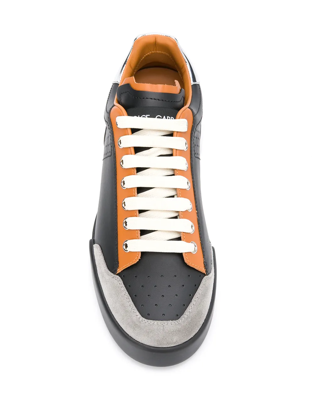 shegoes calfskin and split leather sneaker