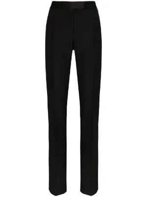 women's tuxedo pants with satin stripe