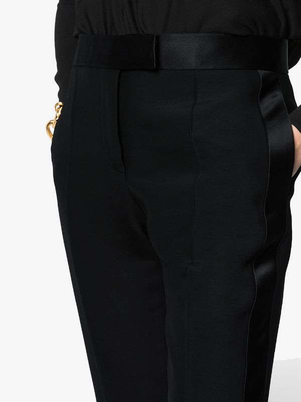 Black Satin Side Stripe Tuxedo Trousers  New Look