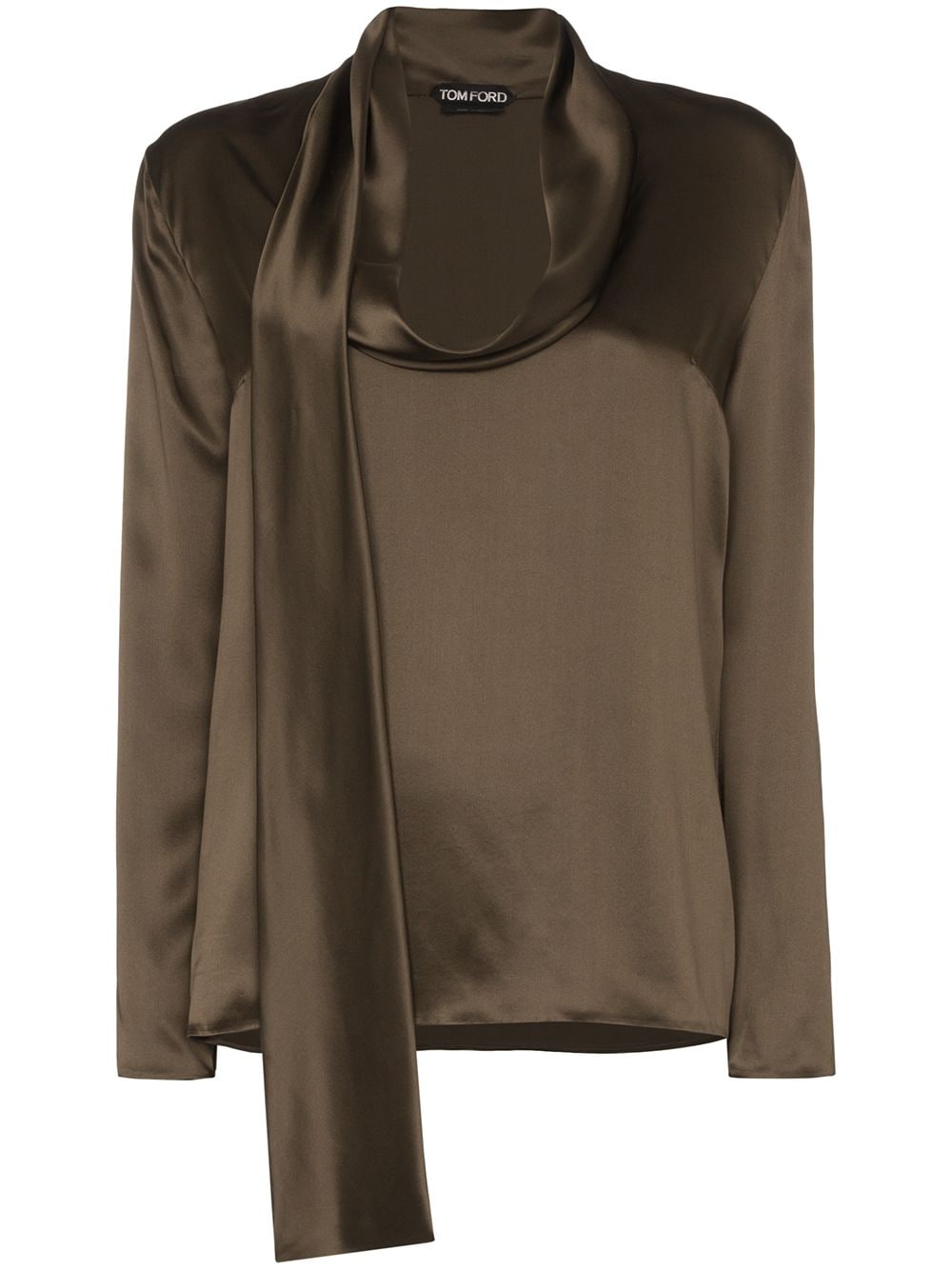 Shop Tom Ford Draped Silk-satin Blouse In Green