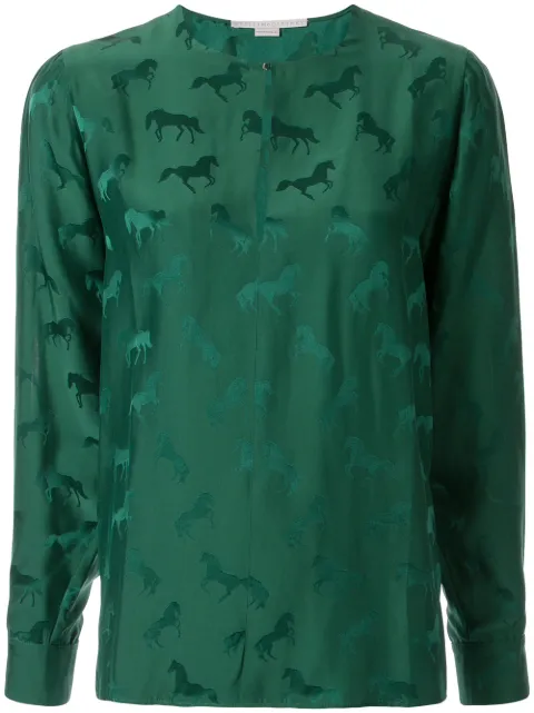 Stella McCartney horse-jacquard blouse