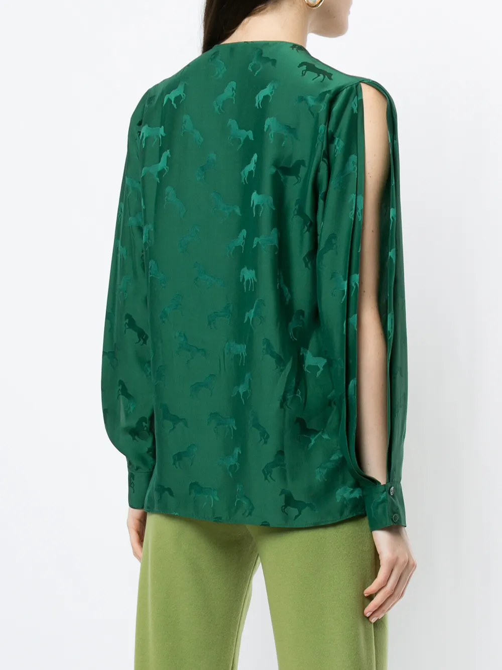 Stella McCartney Blouse met jacquard Groen