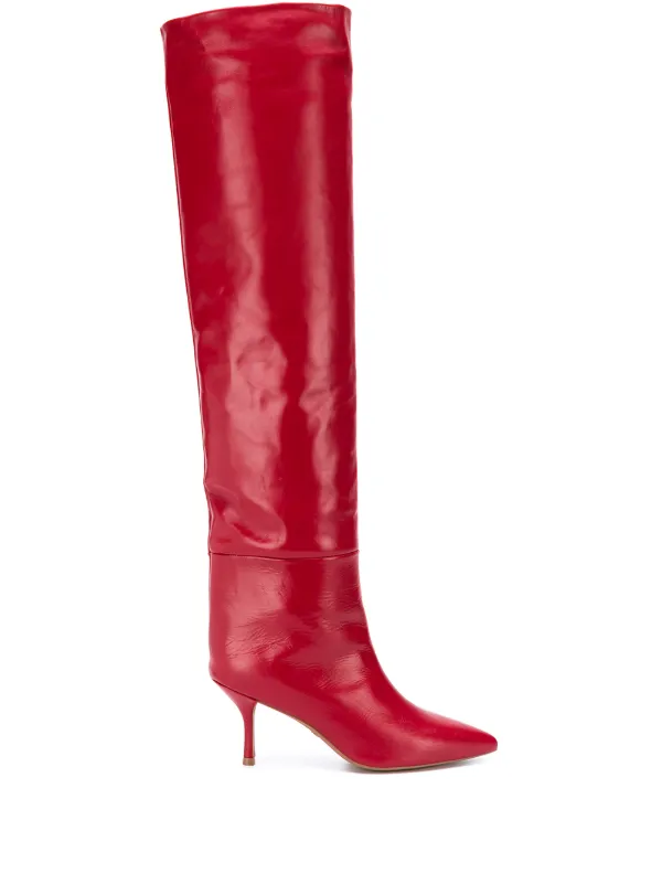 stuart weitzman red over the knee boots