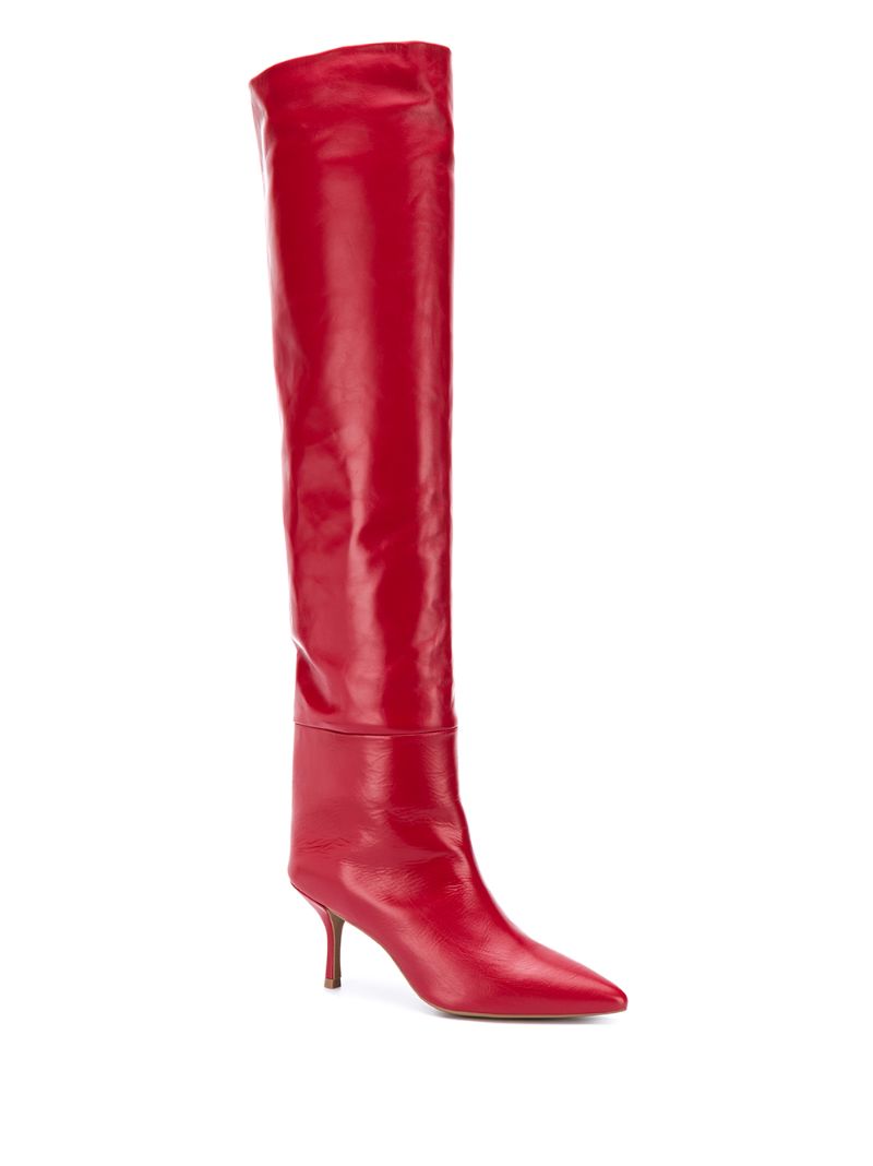 Shop Stuart Weitzman Millie Over-the-knee Boots In Red