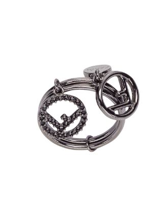 fendi double logo charm ring