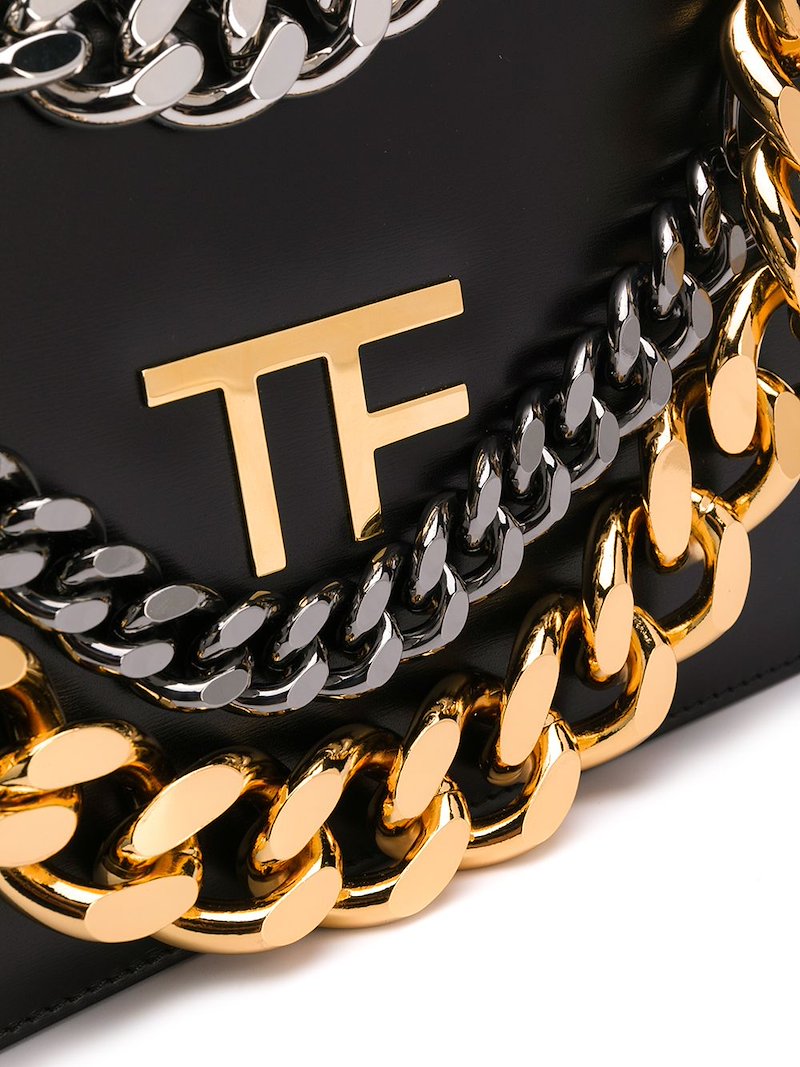 TOM FORD Palmellato triple chain cross body bag black | MODES