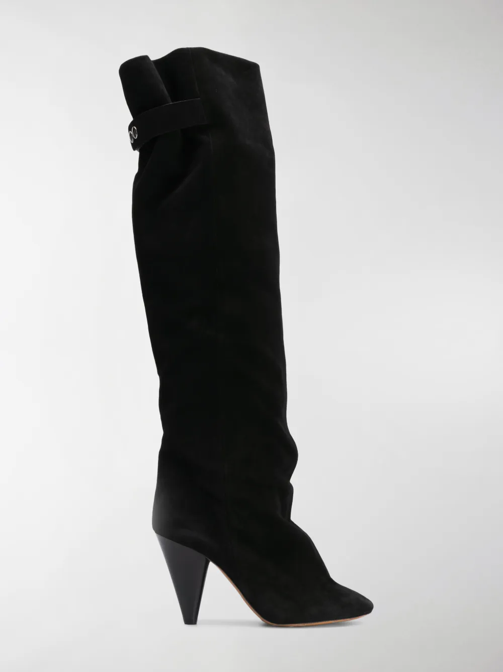 Isabel Marant Lacine Suede Knee Boots In Black