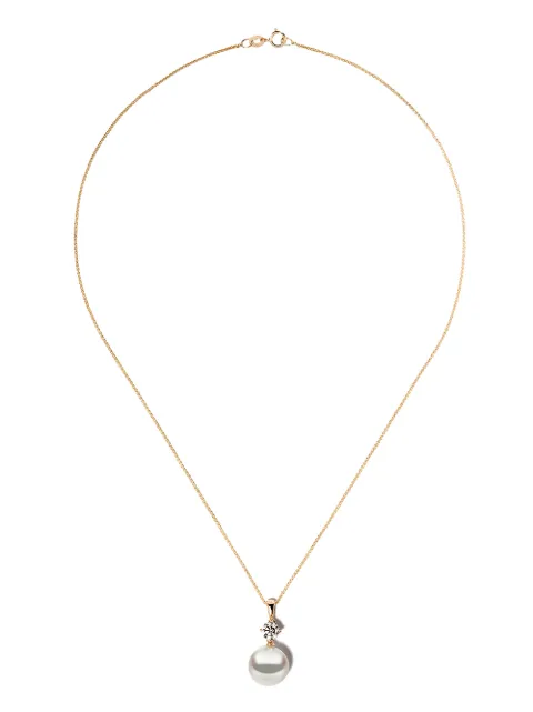 Yoko London 18kt yellow gold Classic South Sea pearl and diamond pendant necklace
