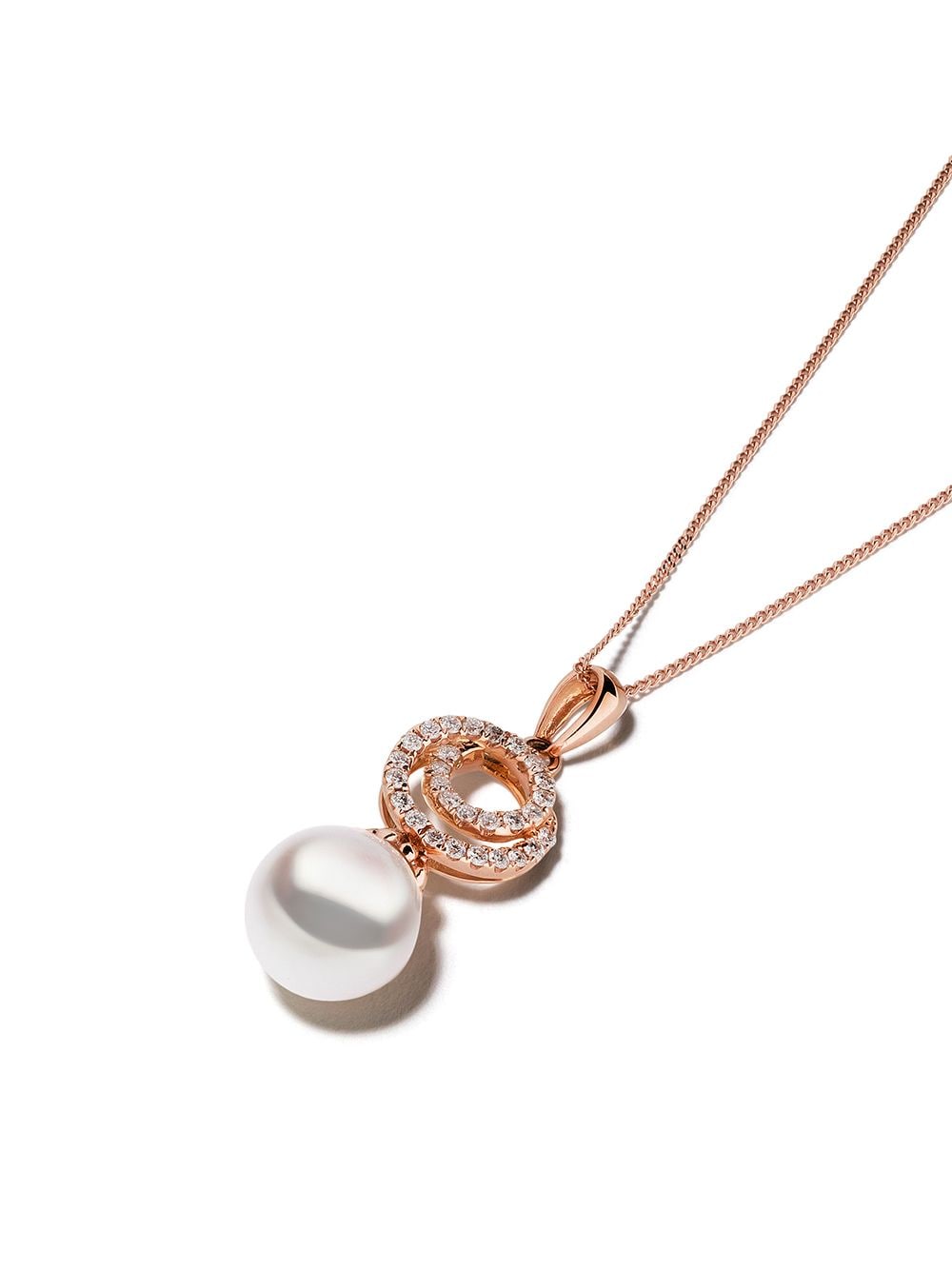 Shop Yoko London 18kt Rose Gold Classic Akoya Pearl And Diamond Pendant Necklace In 9