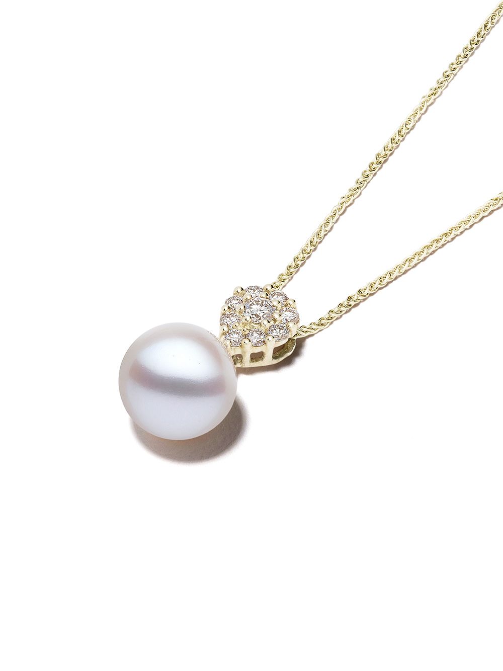 Shop Yoko London 18kt Yellow Gold Classic Freshwater Pearl And Diamond Pendant Necklace In 6