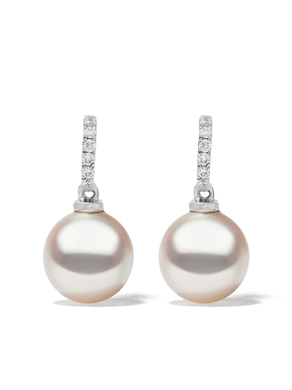 Yoko London 18kt White Gold Classic Freshwater Pearl And Diamond Earrings In 7