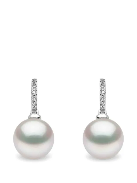 Yoko London 18kt white gold Classic freshwater pearl and diamond earrings