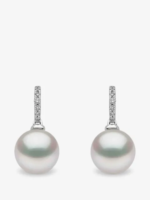 Yoko London Classic パール&ダイヤモンド ピアス 18Kホワイトゴールド