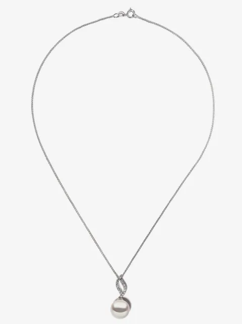 Yoko London 18kt white gold Classic South Sea pearl and diamond pendant necklace