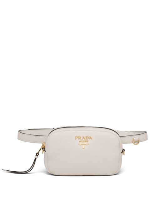 Shop white suit Prada logo belt bag with Express Delivery - WakeorthoShops  - suit Prada Eyewear sport mirrored aviator sunglasses