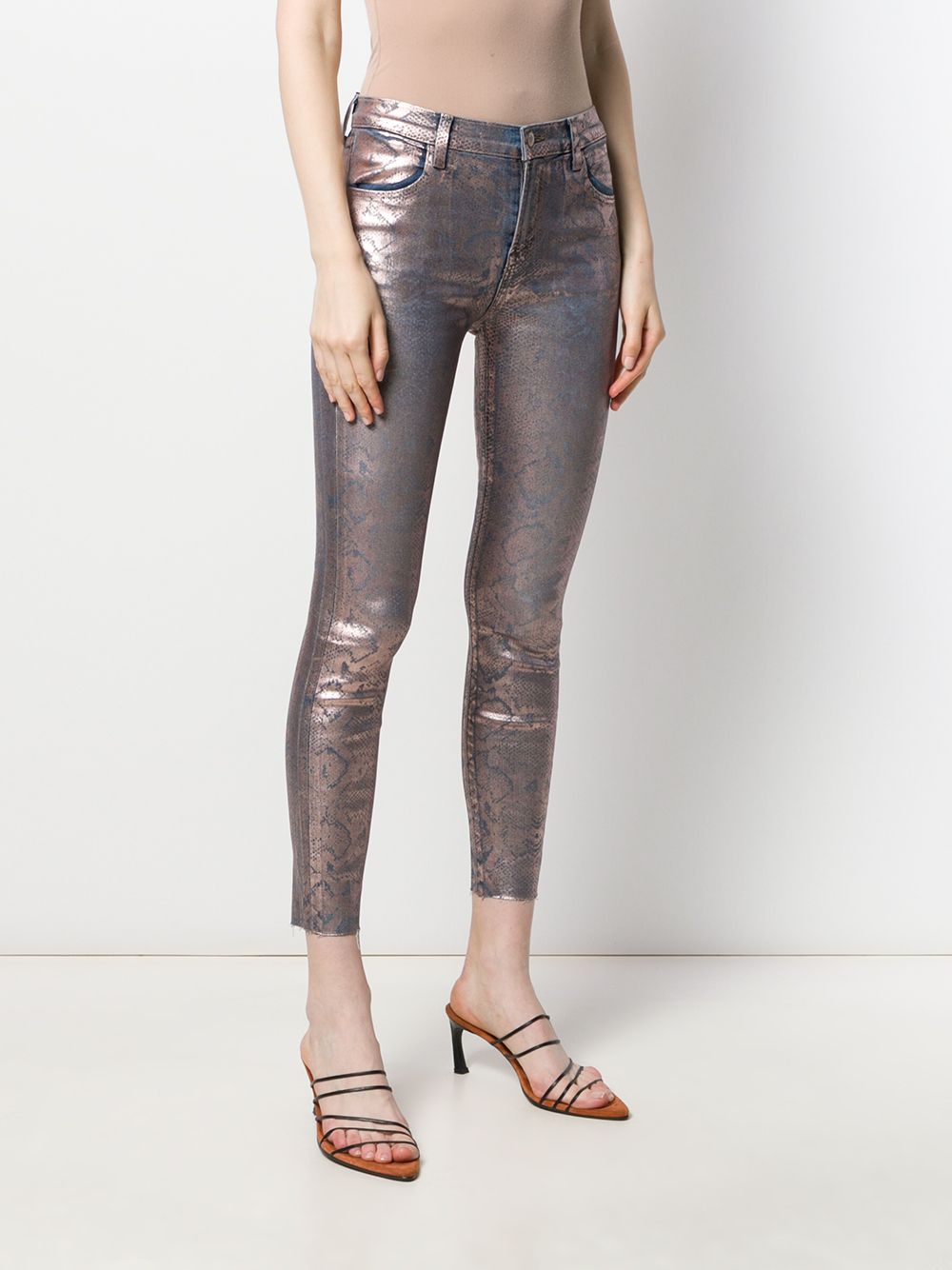 фото J Brand Alana snakeskin-print trousers