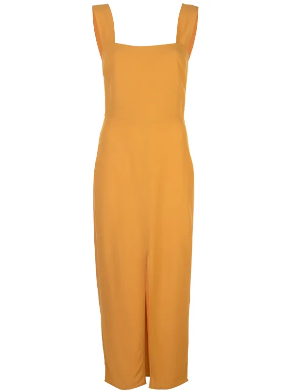 front slit midi dress