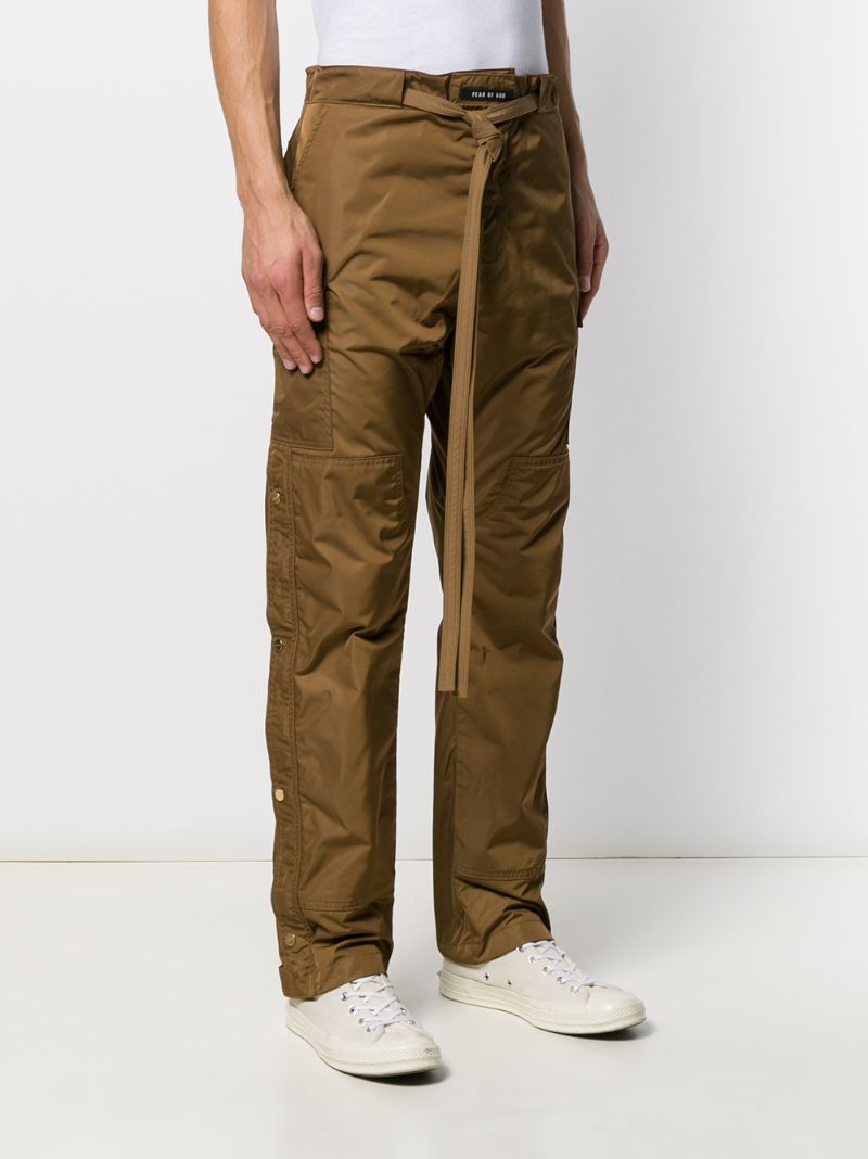 Shop Fear Of God Pocket Cargo Trousers In Brown