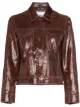 Image 1 of GANNI snake-print leather jacket