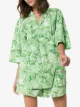 GANNI floral print wrap shirt