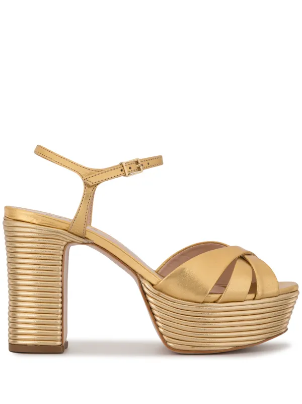 metallic platform sandals
