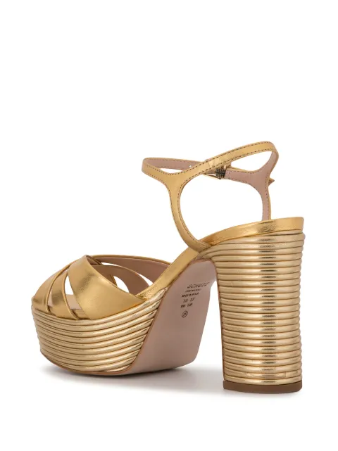 Schutz Metallic Platform Sandals - Farfetch