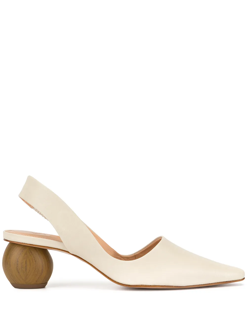 Vicenza Wooden Ball Heel Pumps In Nude
