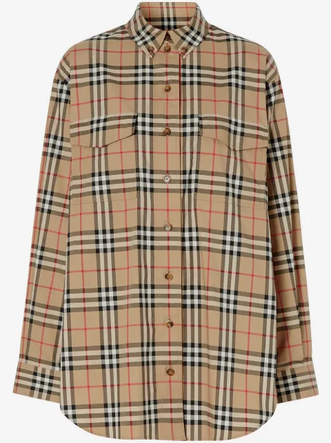 Burberry Camisa xadrez de algodão