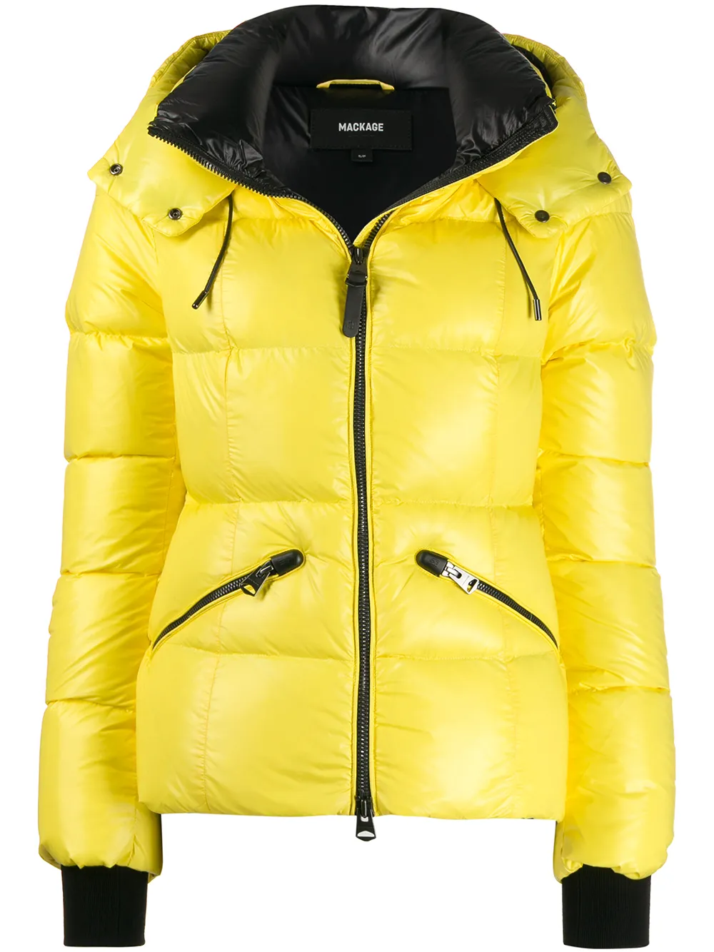 Mackage Houndstooth Padded Jacket In Yellow