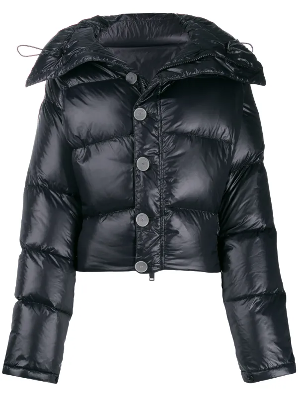 cropped black puffer jacket