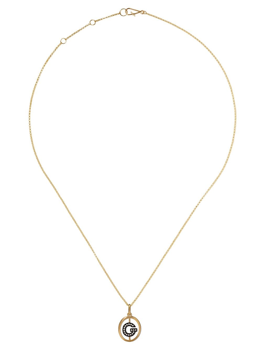 ANNOUSHKA 14KT AND 18KT YELLOW GOLD G DIAMOND INITIAL PENDANT NECKLACE