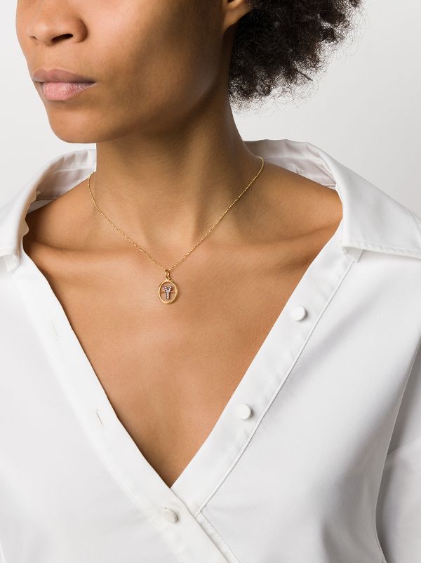 diamond initial pendant necklace