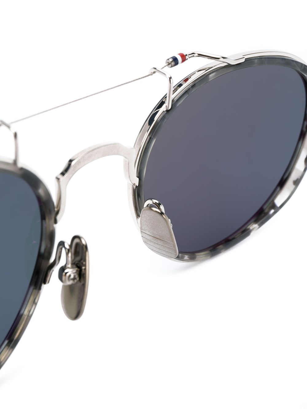 Shop Thom Browne Pantos Round-frame Sunglasses In Grey