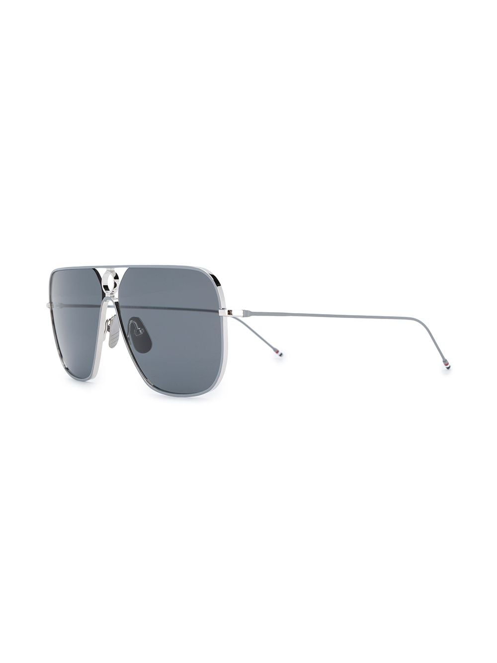 Thom Browne Eyewear Zonnebril met rechthoekig montuur - Zilver